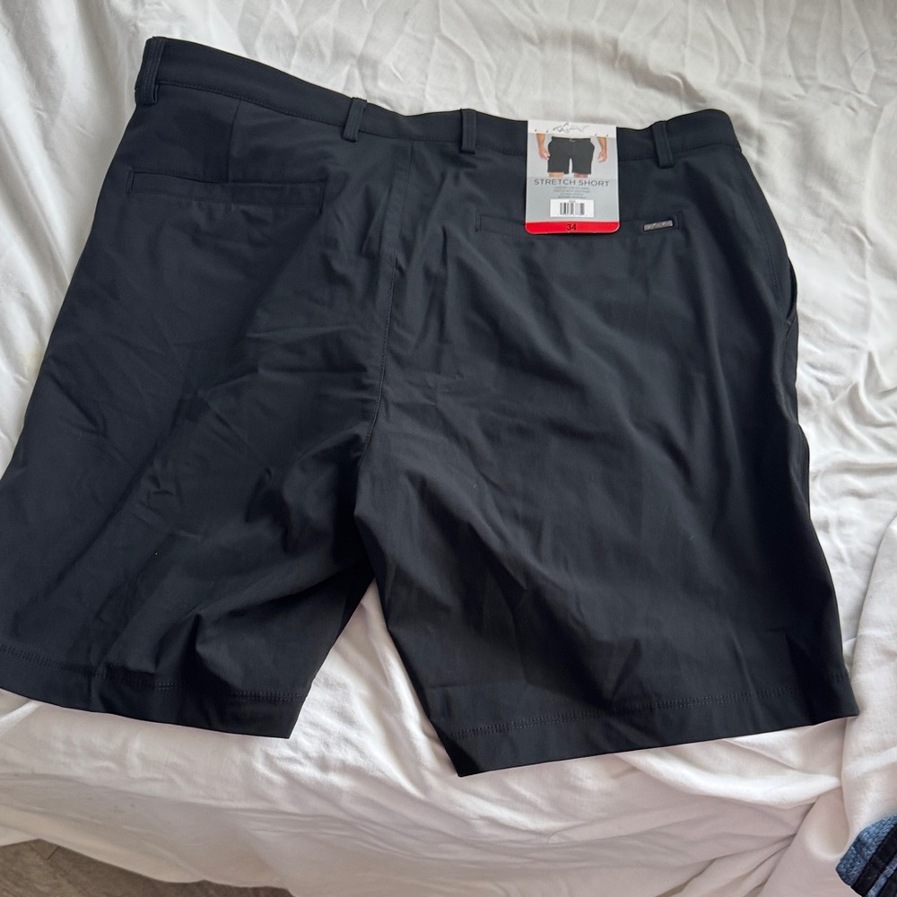 Greg Norman Collection Black Flat Front Shorts - Picture 4 of 4